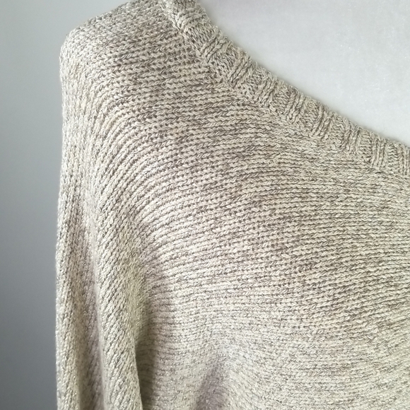 Tribal Women's Sweater Size M Metallic Thread Crew Neck Beige Knit - Picture 4 of 8